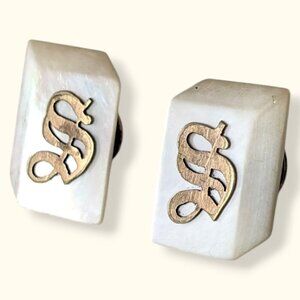 Antique Mother of Pearl "S" Cufflinks